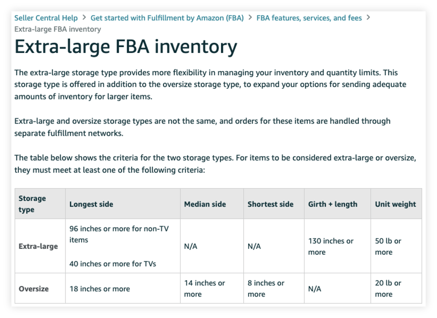 FBA Inventory Amazon’s New ExtraLarge Category SupplyKick