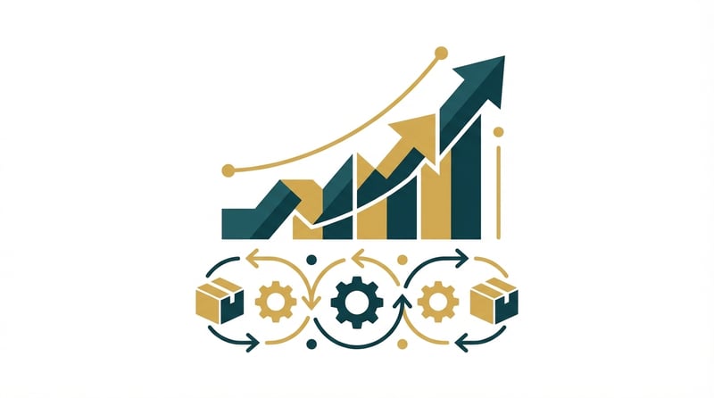 Visual representation of optimized Amazon inventory management showing growth and efficiency metrics