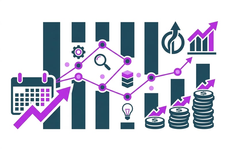 Amazon agency case studies visual comparing growth, ad efficiency, timing, attribution, ranking, and margin metrics
