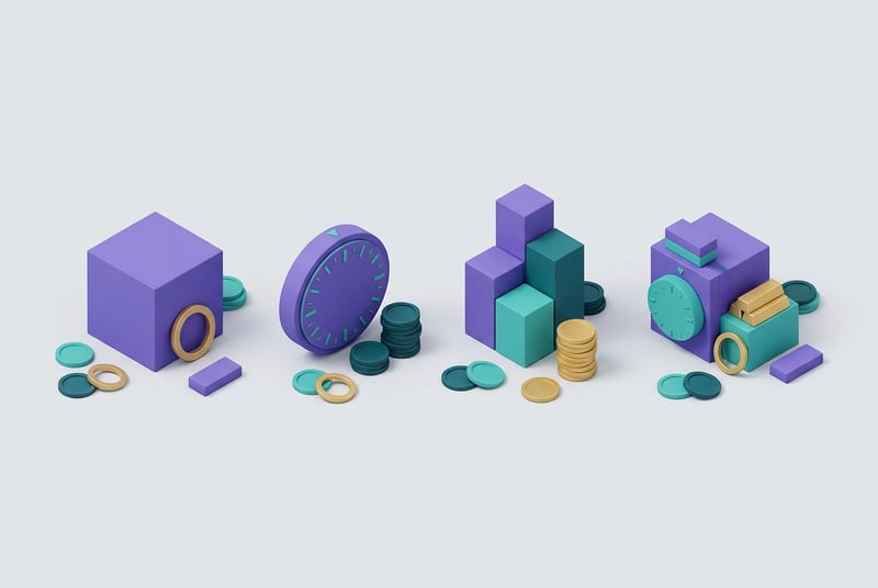 Amazon agency pricing visual comparing retainer, ad spend, revenue, and hybrid fee models