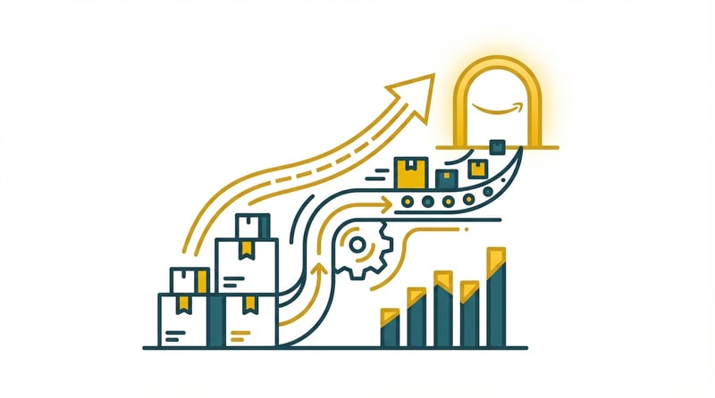 Visual representation of successful Amazon FBA inventory management with optimized processing workflows