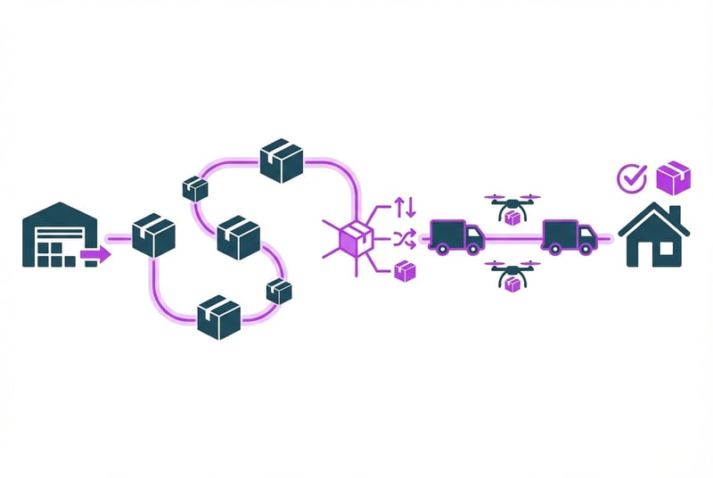 Amazon FBA inventory flow diagram showing warehouse to Prime delivery pathway for Prime Day 2026
