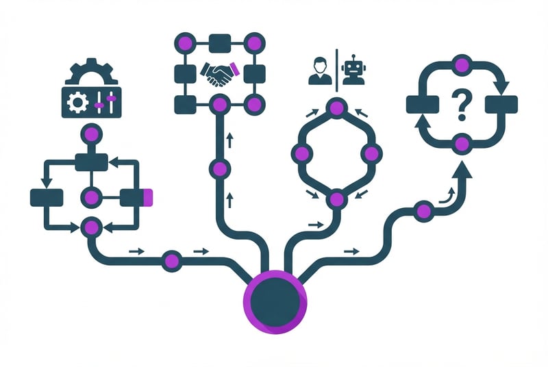 Infographic showing four Amazon Vendor Central transition options and decision pathways