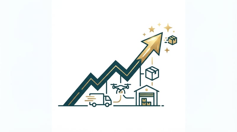Illustration representing successful Amazon Logistics operations management and business growth