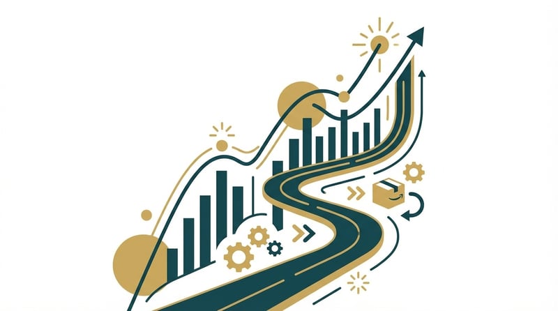 Illustration of successful Amazon partnership showing growth trajectory and positive business outcomes