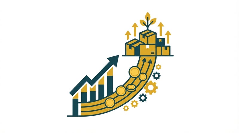 Visual illustration representing optimized Amazon FBA inventory management and improved cash flow