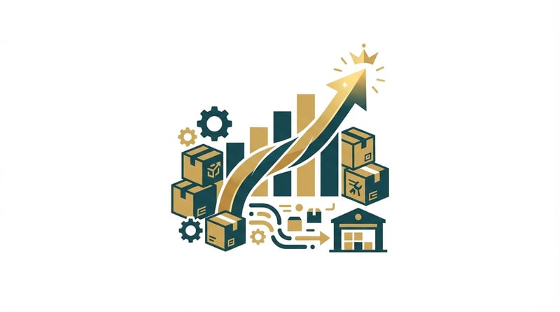 Illustration showing successful Amazon FBA inventory optimization and business growth