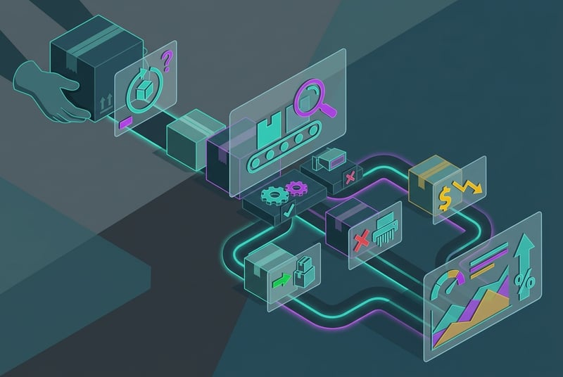 Diagram of Amazon return policy for sellers showing FBA and FBM return paths and margin risk