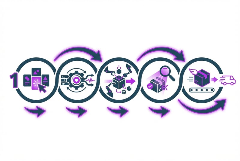 Five-step Amazon FBA shipment creation process from inventory selection to shipping confirmation