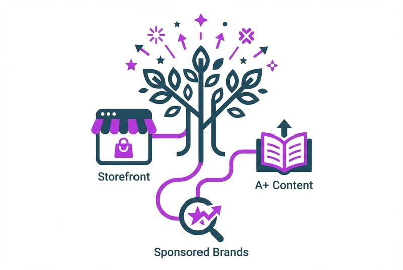 Amazon Brand Registry tools for handmade sellers including Storefront A+ Content and Sponsored Brands visual