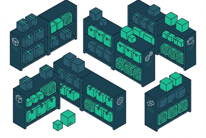 Diagram showing Amazon FBA capacity limits measured in cubic feet by storage type