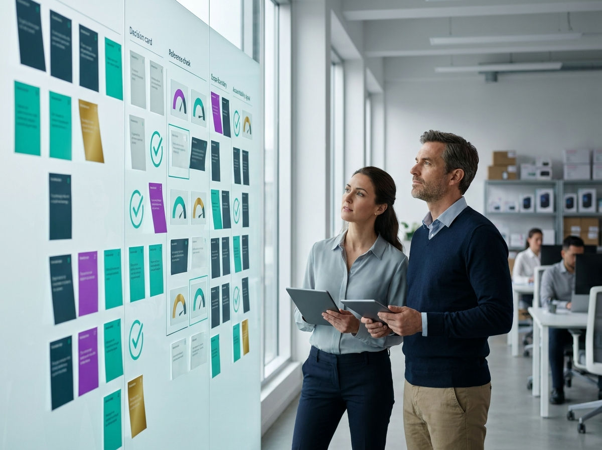 Agency vetting wall with scope, accountability, and marketplace service cards