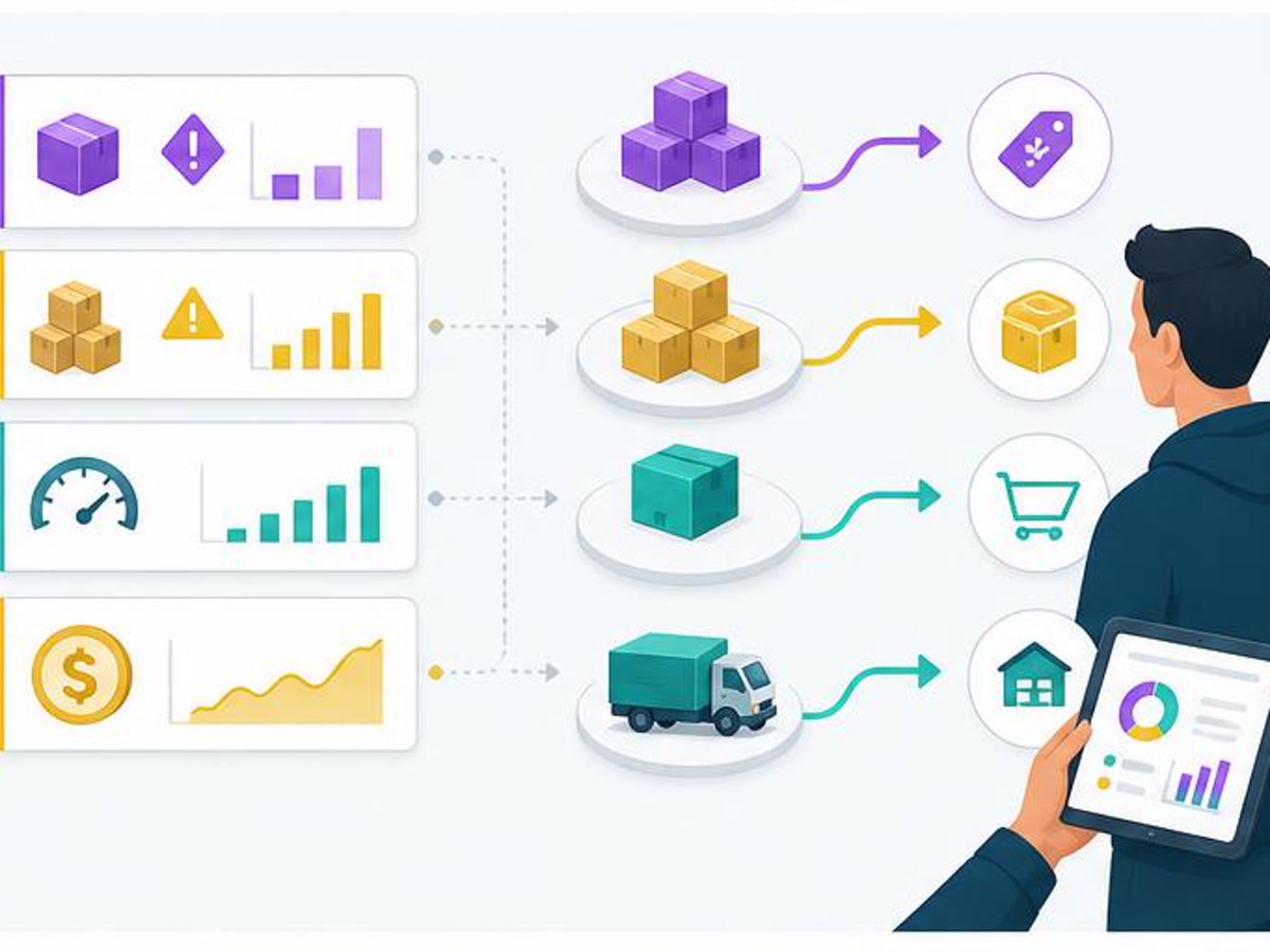 Marketplace team using inventory reports to identify slow-moving stock and restock risks