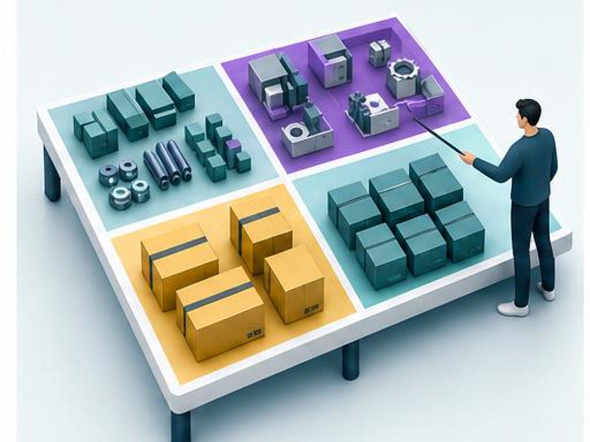 Four inventory management types shown as product flow zones for Amazon sellers